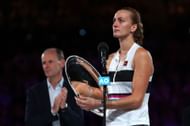 Petra Kvitova with the runner-up trophy at the 2019 Australian Open.
